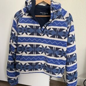 Outdoor Voices Primofleece 1/4 Zip Hoodie in Frosty Fairweather, size M